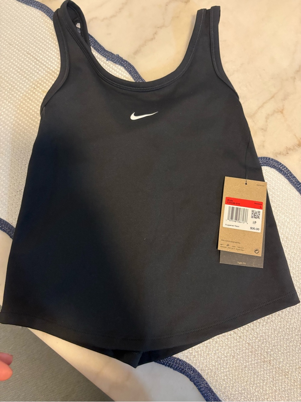 Nike Black Tank with White Swoosh